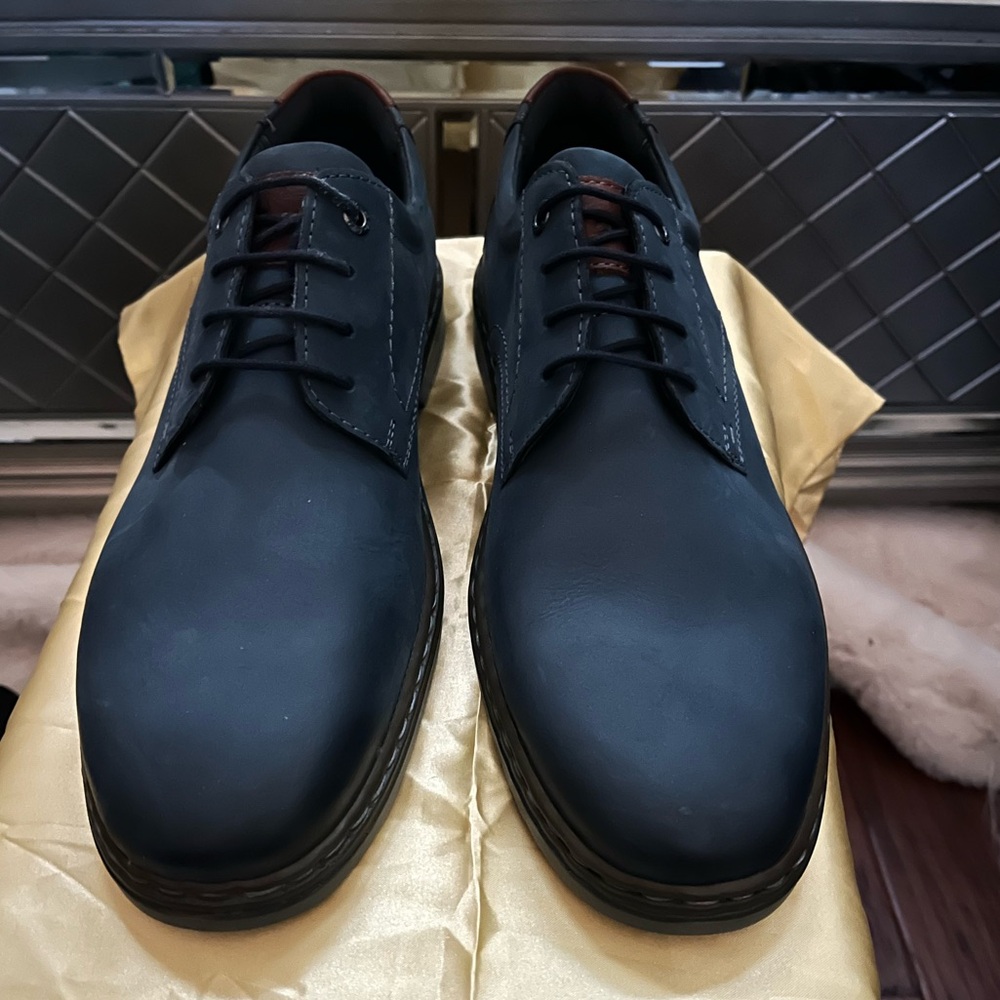 New! Ara Men's Darien Oxford, Blue Amsterdam Leather Shoes Size: 48